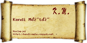 Kendi Máté névjegykártya