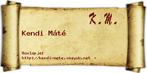 Kendi Máté névjegykártya